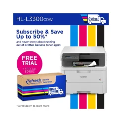 Brother HL-L3300CDW Wireless Digital Color Multi-Function Printer, Refresh Subscription Eligible