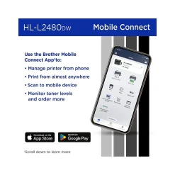 Brother HL-L2480DW Compact Wireless Black & White Laser Printer, Copy & Scan, Refresh Subscription Ready