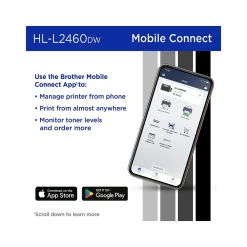 Brother HL-L2460DW Compact Wireless Black & White Laser Printer, Single-Function, Print, Refresh Subscription Ready