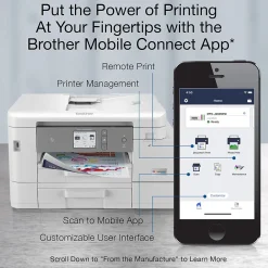 Brother INKvestment Tank MFC-J4535DW Wireless Color Inkjet Printer, All-In-One Supertank, Print, Scan, Copy, Fax