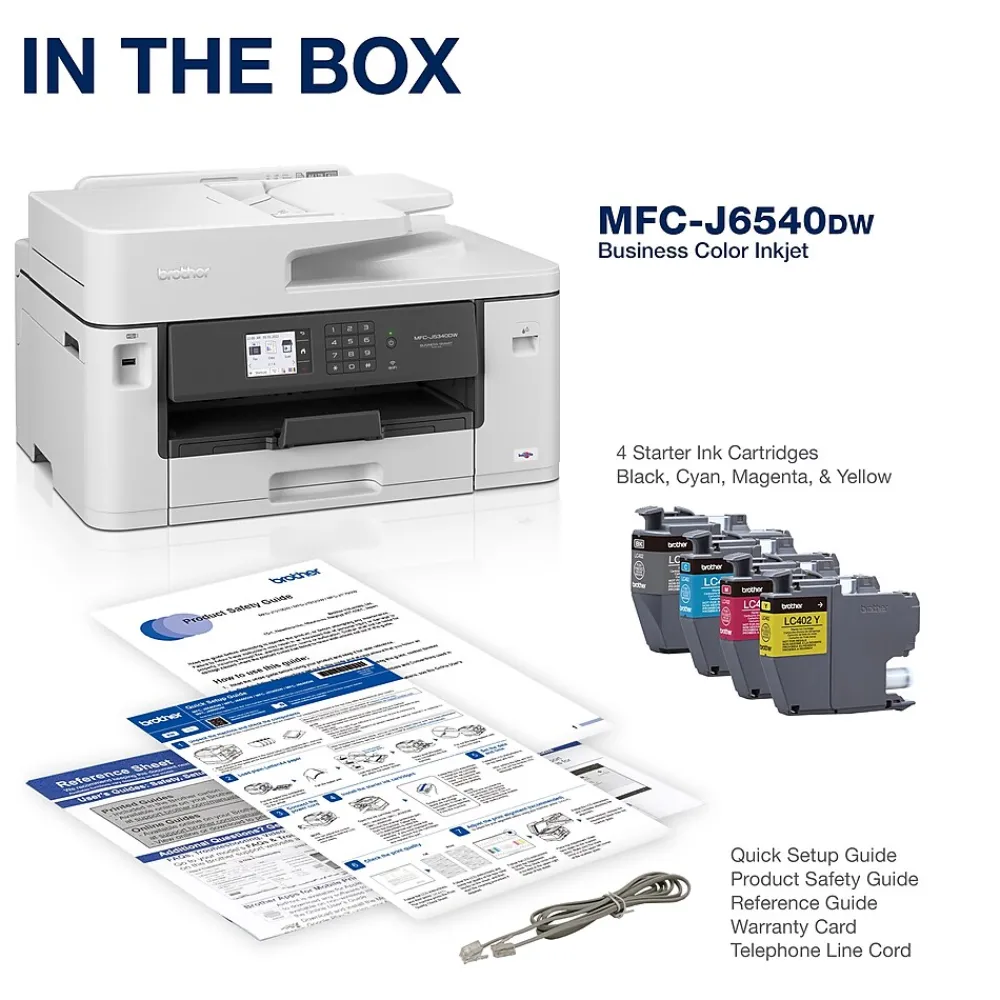 Brother MFC-J6540DW Color Inkjet All-in-One Print, Copy, Scan, Fax up to 11”x17” (Ledger) Size Paper
