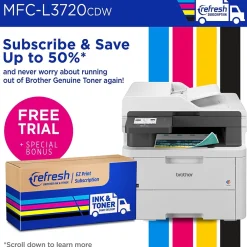 Brother MFC-L3720CDW Wireless Color Laser Printer, All-In-One, Print, Scan, Copy, Fax (MFCL3720CDW)