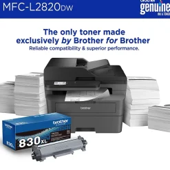 Brother MFC-L2820DW Compact Wireless Black & White Printer, All-In-One, Print, Scan, Copy, Fax, Refresh Subscription Ready