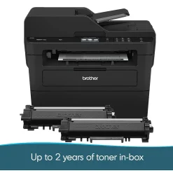 Brother MFC-L2750DW XL Wireless Black & White Laser Printer, All-In-One, Print, Scan, Copy, Fax, Refresh Subscription Eligible