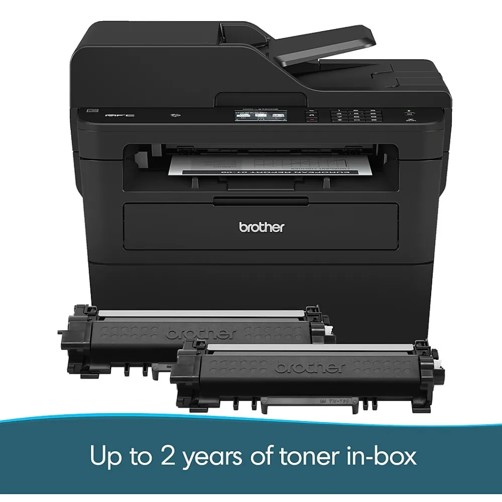 Brother MFC-L2750DW XL Wireless Black & White Laser Printer, All-In-One, Print, Scan, Copy, Fax, Refresh Subscription Eligible