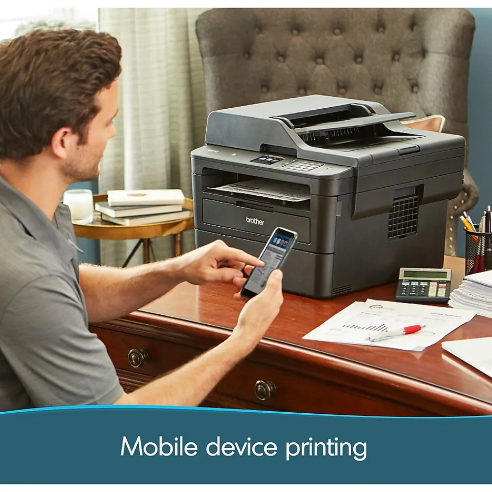 Brother MFC-L2750DW XL Wireless Black & White Laser Printer, All-In-One, Print, Scan, Copy, Fax, Refresh Subscription Eligible