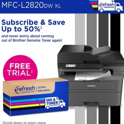 Brother MFC-L2820DW XL Wireless Compact Monochrome All-in-One Laser Printer