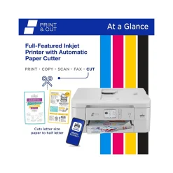 Brother Print & Cut MFC-J1800DW Wireless Color Inkjet Printer, All-In-One, Print, Scan, Copy, Fax