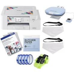 Brother Sublimation Printer and Craft Express Elite Auto Heat Press Bundle, Pet Scarves