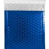 JAM Paper Bubble Padded Mailers with Peel and Seal Closure, CD Size, 6 x 6.5, Blue Metallic, 12/Pack (2745203)
