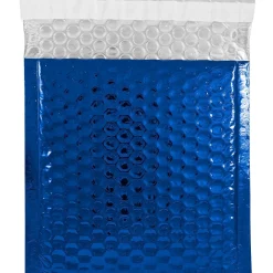 JAM Paper Bubble Padded Mailers with Peel and Seal Closure, CD Size, 6 x 6.5, Blue Metallic, 12/Pack (2745203)