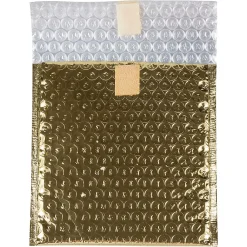 Discount JAM Paper Bubble Padded Mailers with Peel and Seal Closure, CD Size, 6 x 6.5, Gold Metallic, 12/Pack (2745207)