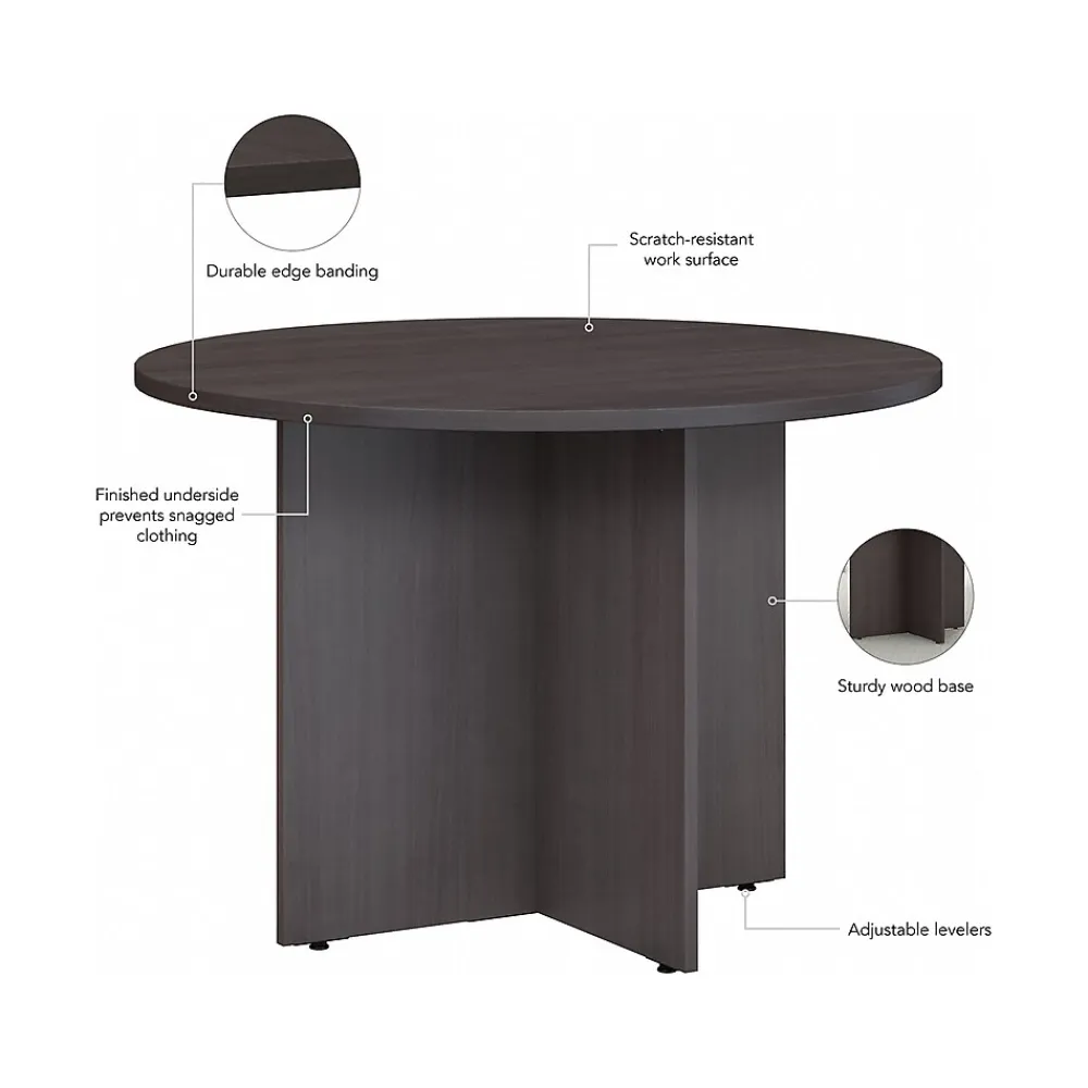 Conference Room Tables*Bush Business Furniture 42" Round Conference Table, (99TB42RSG) Storm Gray