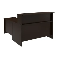 L-Desks*Bush Business Furniture Arrive 60"W L Shaped Reception Desk with Shelf, (ARV003MR) Mocha Cherry