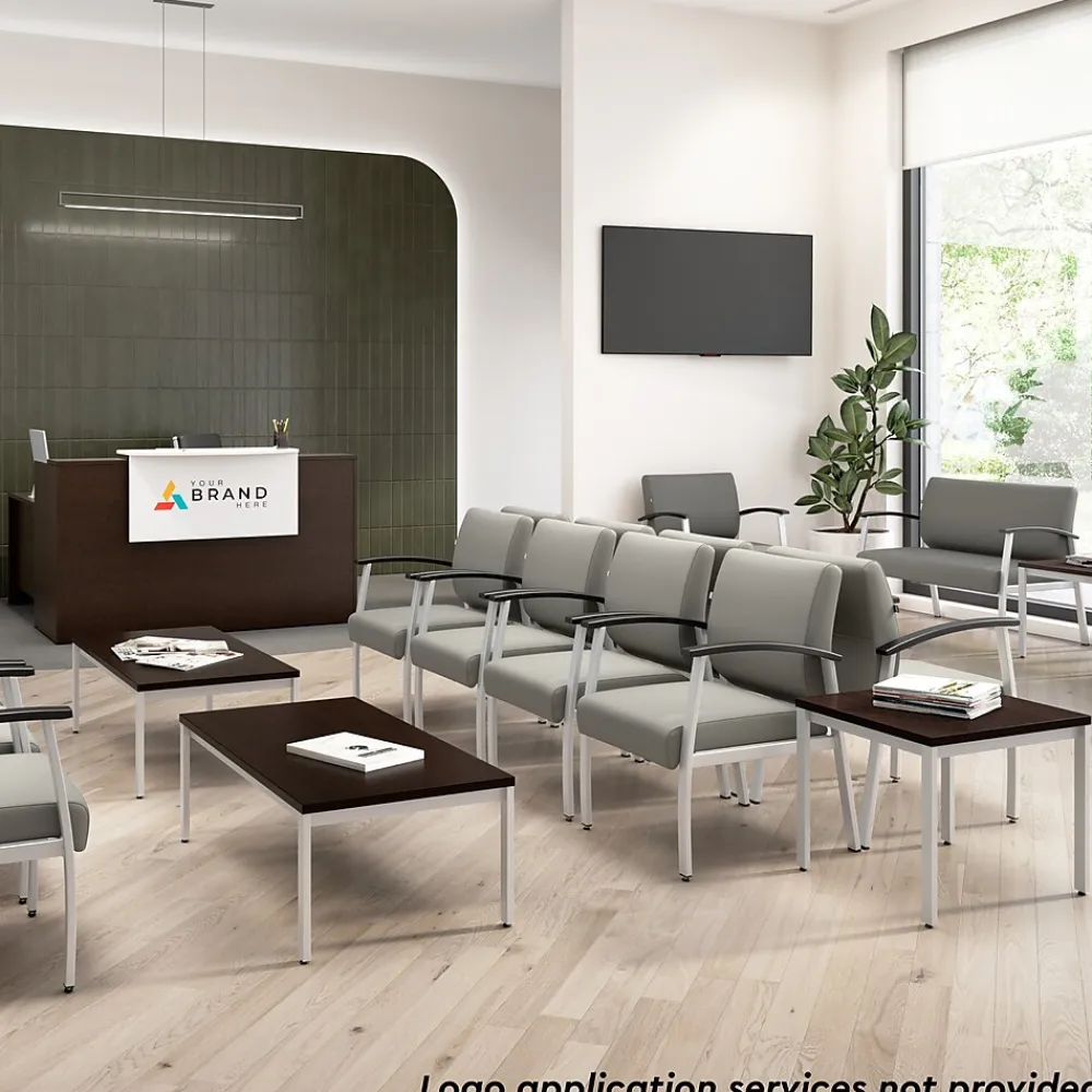 Office Desks*Bush Business Furniture Arrive 72"W Reception Desk with Counter and Mobile File Cabinet, (ARV008MR) Mocha Cherry