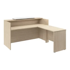 L-Desks*Bush Business Furniture Arrive 72"W L Shaped Reception Desk with Counter, (ARV009NE) Natural Elm