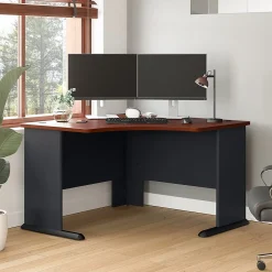 Corner Desks*Bush Business Furniture Cubix 48"W Corner Desk, (WC90466A) Hansen Cherry/Galaxy