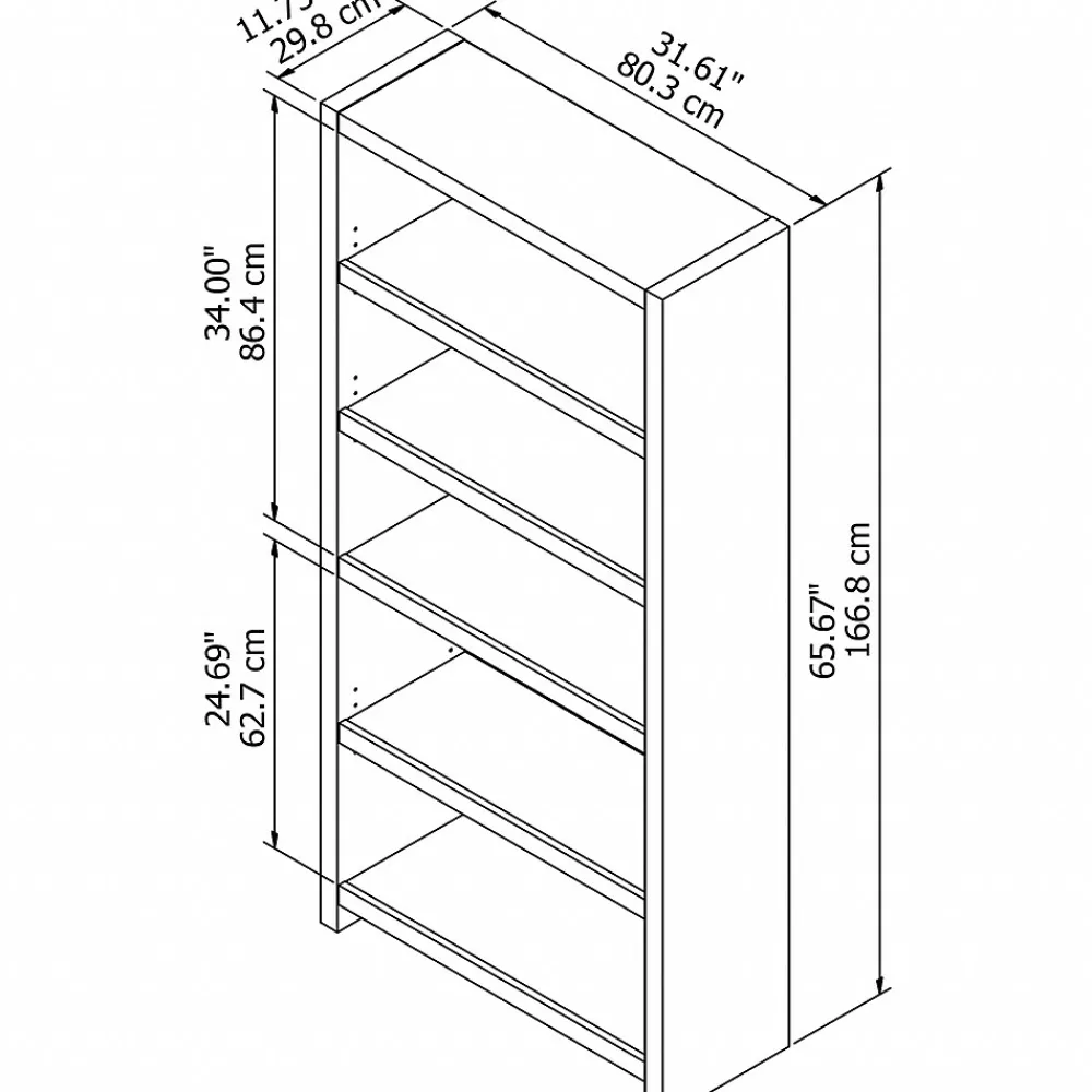 Bookcases*Bush Business Furniture Echo 5 Shelf Bookcase, Pure White (KI60104-03)