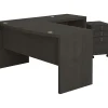 L-Desks*Bush Business Furniture Echo 60"W L Shaped Bow Front Desk with Mobile File Cabinet, Charcoal Maple (ECH007CM)