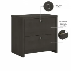 File Cabinets*Bush Business Furniture Echo 2 Drawer Lateral File Cabinet, Charcoal Maple (KI60302-03)