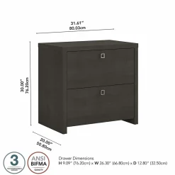 File Cabinets*Bush Business Furniture Echo 2 Drawer Lateral File Cabinet, Charcoal Maple (KI60302-03)