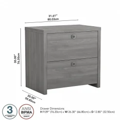 File Cabinets*Bush Business Furniture Echo 2 Drawer Lateral File Cabinet, Modern Gray (KI60402-03)
