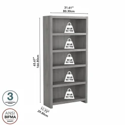 Bookcases*Bush Business Furniture Echo 5 Shelf Bookcase, Modern Gray (KI60404-03)
