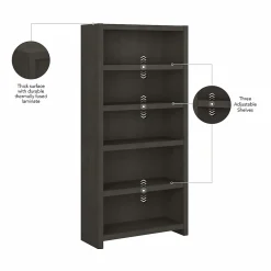 Bookcases*Bush Business Furniture Echo 5 Shelf Bookcase, Charcoal Maple (KI60304-03)