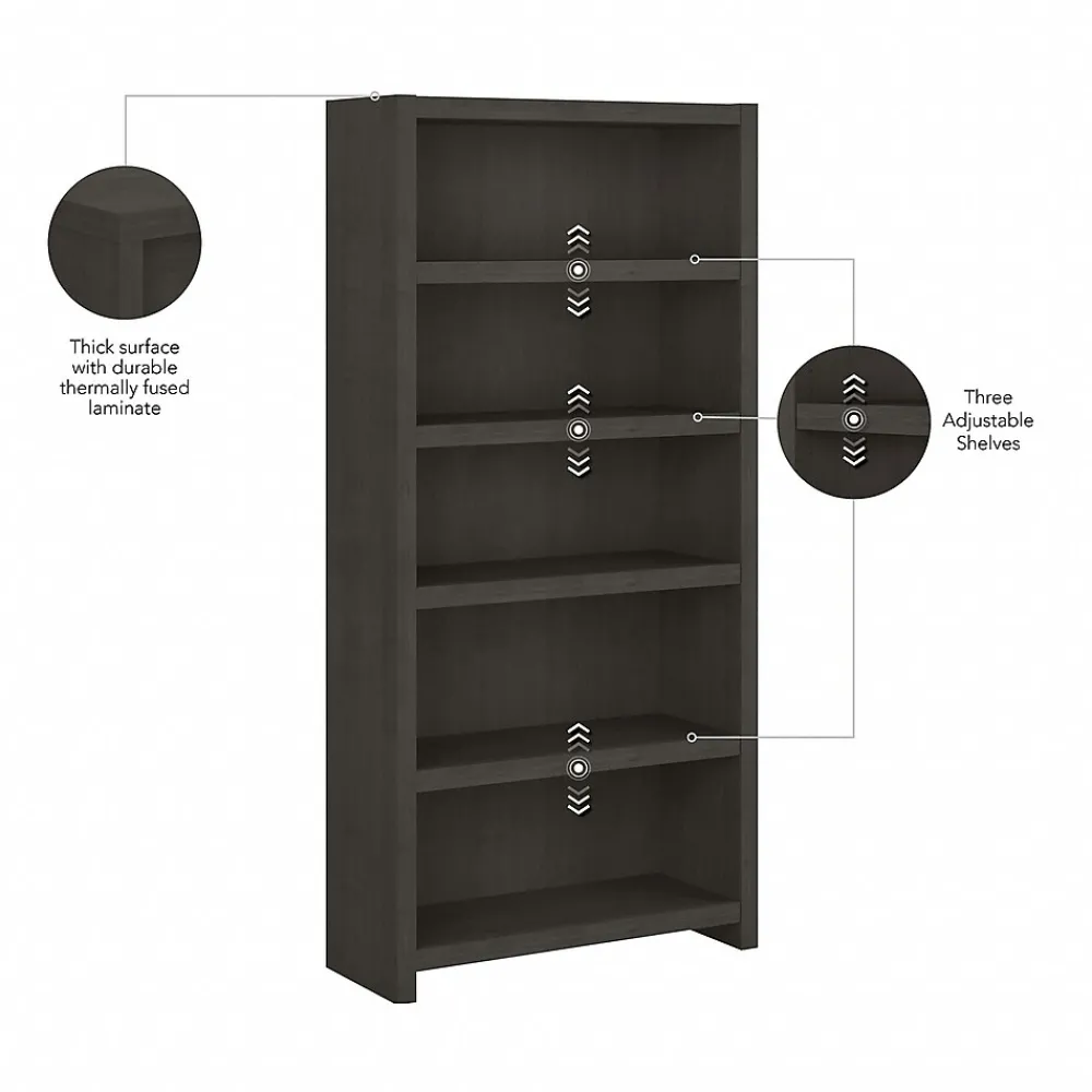 Bookcases*Bush Business Furniture Echo 5 Shelf Bookcase, Charcoal Maple (KI60304-03)