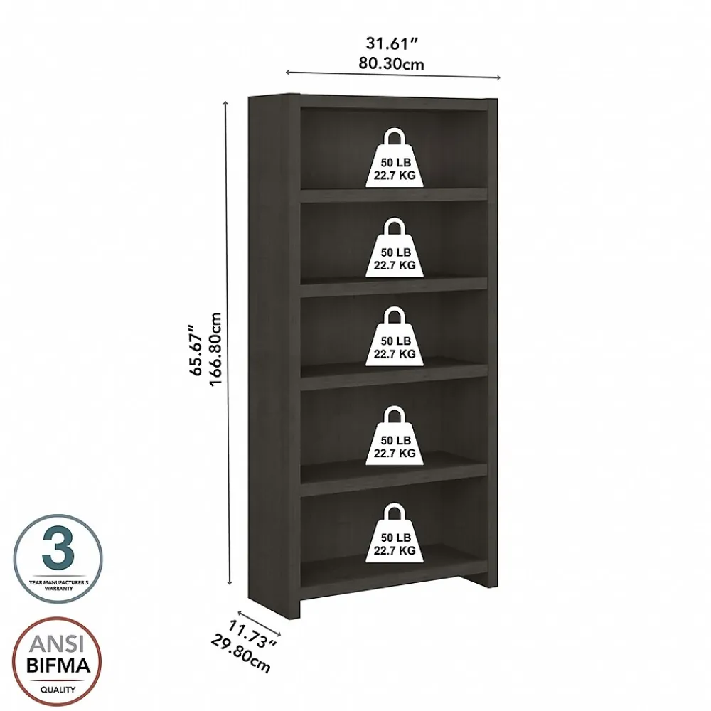 Bookcases*Bush Business Furniture Echo 5 Shelf Bookcase, Charcoal Maple (KI60304-03)