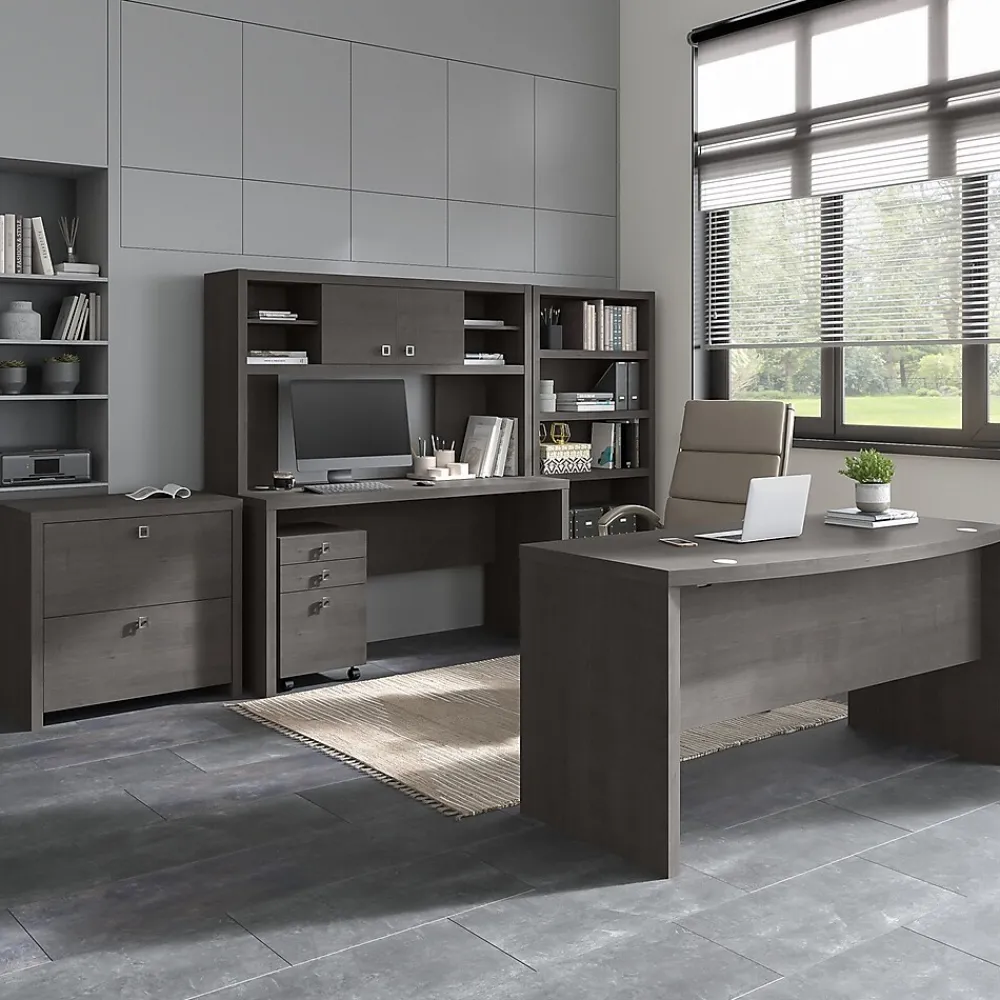 Office Desks*Bush Business Furniture Echo 60"W Credenza Desk, Charcoal Maple (KI60306-03)