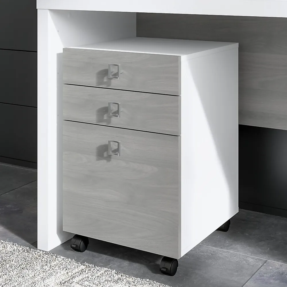 File Cabinets*Bush Business Furniture Echo 3 Drawer Mobile File Cabinet, Pure White/Modern Gray (KI60501-03)