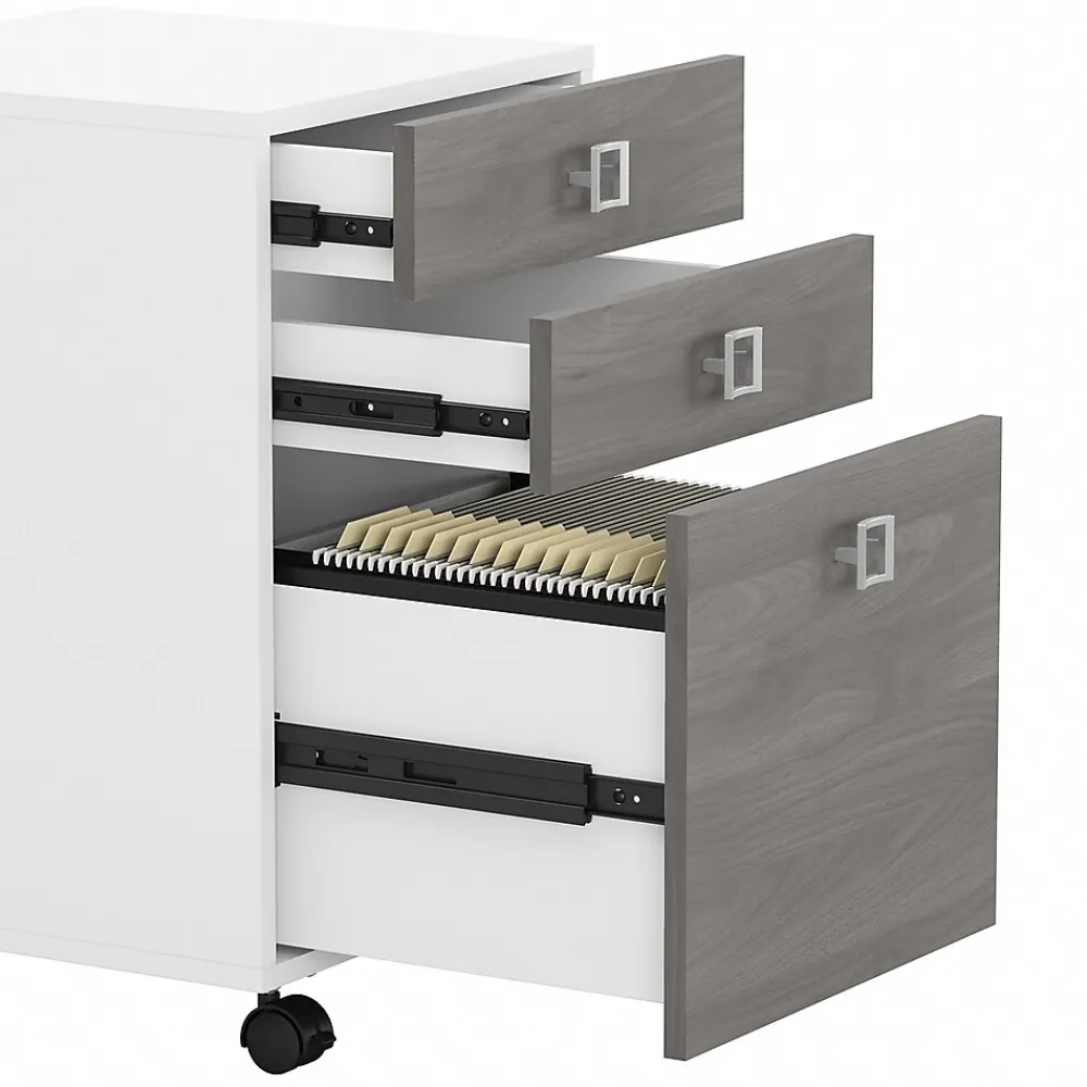 File Cabinets*Bush Business Furniture Echo 3 Drawer Mobile File Cabinet, Pure White/Modern Gray (KI60501-03)
