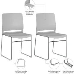Folding & Stacking*Bush Business Furniture Envision Stackable Chairs, Gray, 2/Set (CH4003LGP-03)