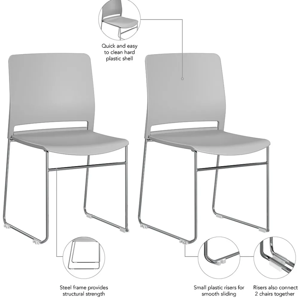 Folding & Stacking*Bush Business Furniture Envision Stackable Chairs, Gray, 2/Set (CH4003LGP-03)