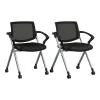 Folding & Stacking*Bush Business Furniture Envision Mesh Folding Chairs with Arms, Black, 2/Set (CH4001BLF-03)