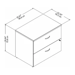 File Cabinets*Bush Business Furniture Easy Office 2-Drawer Lateral File Cabinet, Locking, Letter/Legal, Pure White, 36