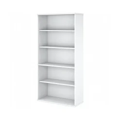 Bookcases*Bush Business Furniture Easy Office 72.79" 5-Shelf Bookcase with Adjustable Shelves, White Laminated Wood (EO105WH)
