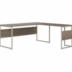 L-Desks*Bush Business Furniture Hybrid 72"W L Shaped Table Desk with Metal Legs, (HYB026MH) Modern Hickory