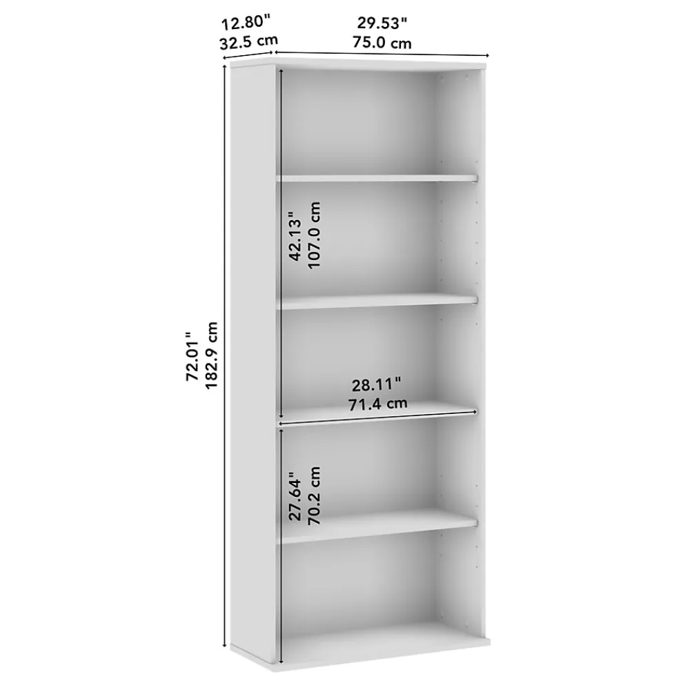 Bookcases*Bush Business Furniture Hustle Tall 5 Shelf Bookcase, Platinum Gray (HUB230PG)