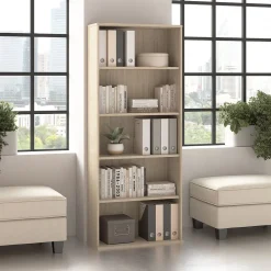 Bookcases*Bush Business Furniture Hustle Tall 5 Shelf Bookcase, Natural Elm (HUB230NE)