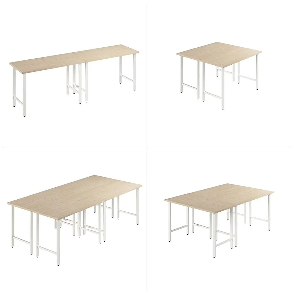 Office Desks*Bush Business Furniture Hustle 48"W Computer Desk with Metal Legs, Natural Elm (HUD148NE)