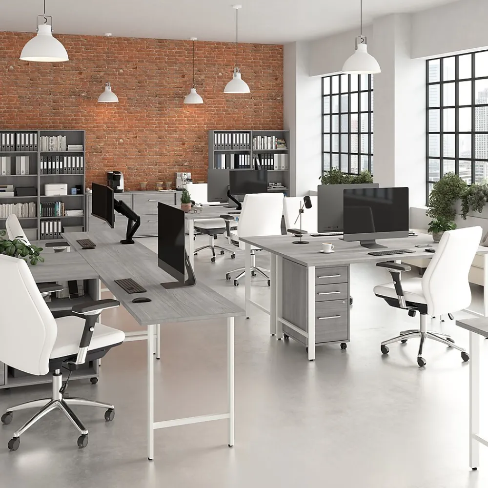 L-Desks*Bush Business Furniture Hustle 72"W L Shaped Computer Desk with Metal Legs, Platinum Gray (HUS002PG)