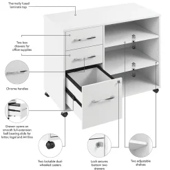 File Cabinets*Bush Business Furniture Hustle Office Storage Cabinet with Wheels, White (HUF140WH)