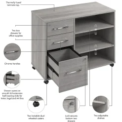 File Cabinets*Bush Business Furniture Hustle Office Storage Cabinet with Wheels, Platinum Gray (HUF140PG)