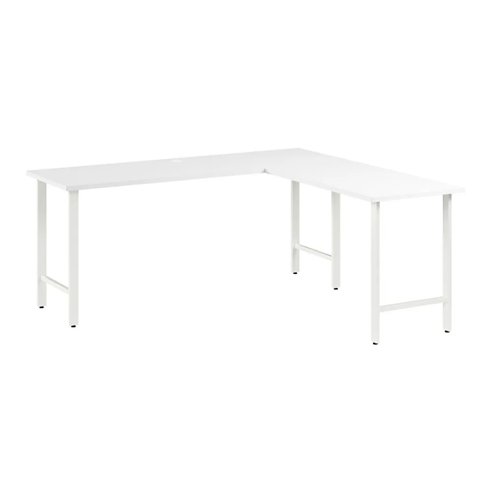 L-Desks*Bush Business Furniture Hustle 72"W L Shaped Computer Desk with Metal Legs, White (HUS002WH)