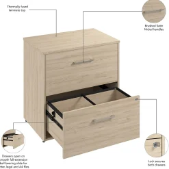 File Cabinets*Bush Business Furniture Hustle 2 Drawer Lateral File Cabinet, Natural Elm (HUF130NE)