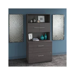 File Cabinets*Bush Business Furniture Office 500 2-Drawer Lateral File Cabinet with Hutch, Locking, Letter/Legal, (OF5007SGSU) Storm Gray