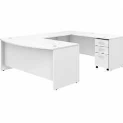 Office Desks*Bush Business Furniture Studio C 72"W U Shaped Desk with Mobile File Cabinet, (STC004WH) White