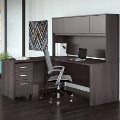 L-Desks*Bush Business Furniture Studio C 72"W L Shaped Desk with Hutch, Mobile File Cabinet and Return, (STC006SG) Storm Gray